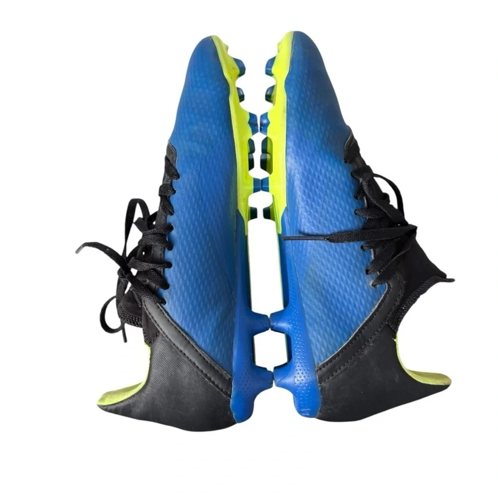Adidas X 18.3 FG Soccer Cleats Men’s 5 Blue Black Yellow Striped Athletic Shoes